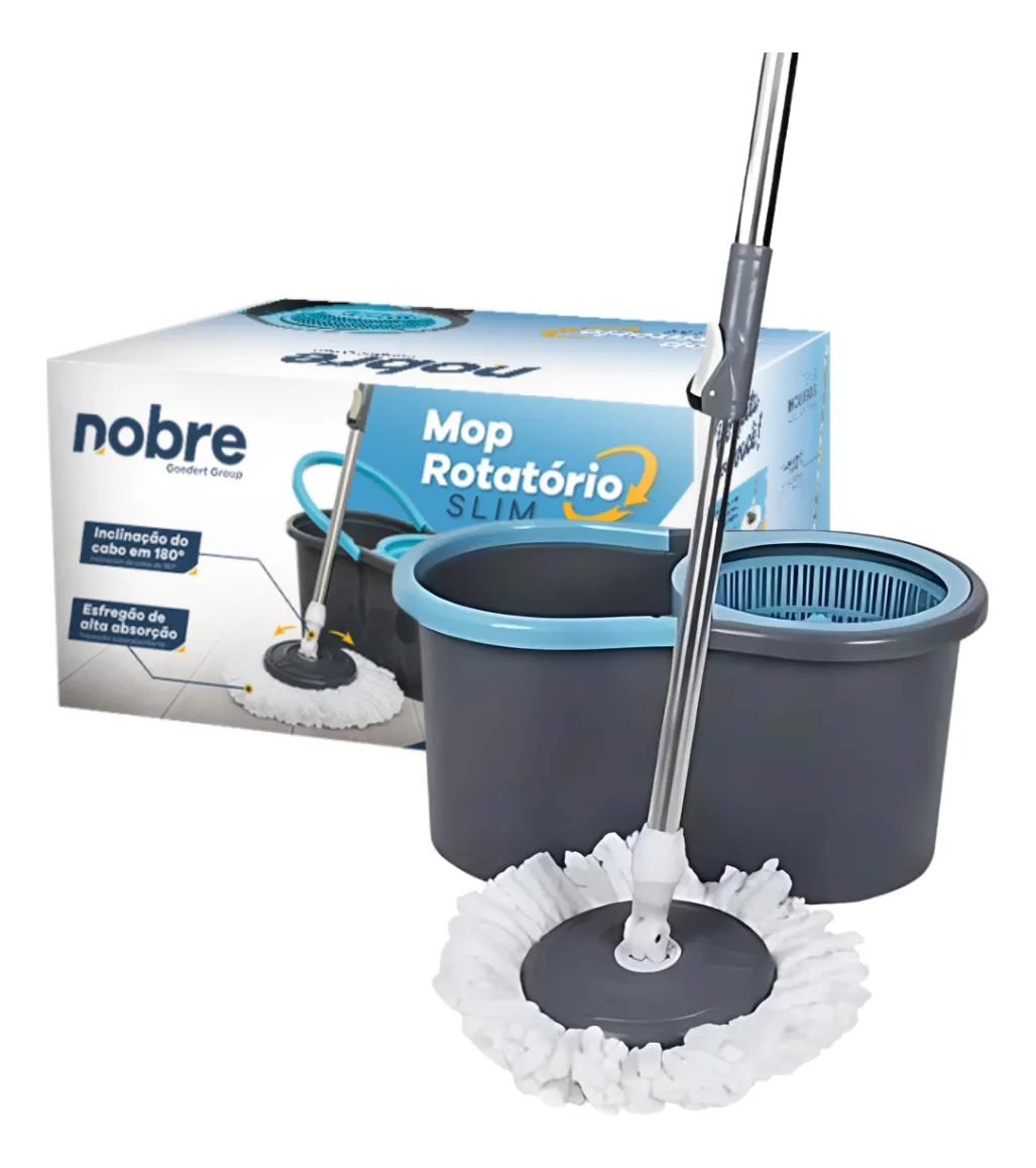 Mop Rotatório Slim Esfregão Giratório Limpeza 13l