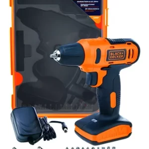 Parafusadeira / Furadeira 3/8" (10mm) 12V Íon de Lítio C/ 13 acessórios Bivolt BLACK+DECKER