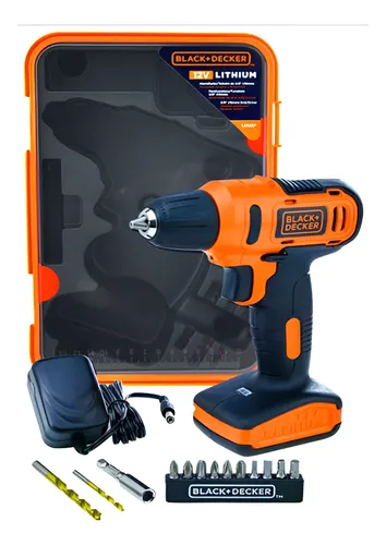 Parafusadeira / Furadeira 3/8" (10mm) 12V Íon de Lítio C/ 13 acessórios Bivolt BLACK+DECKER